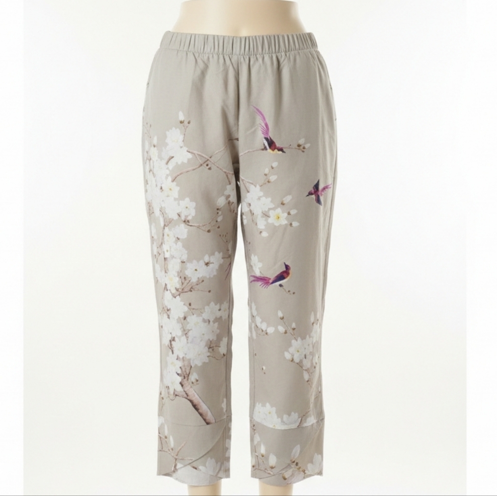 Floral Bird Print Scrub Pants **2/$35**